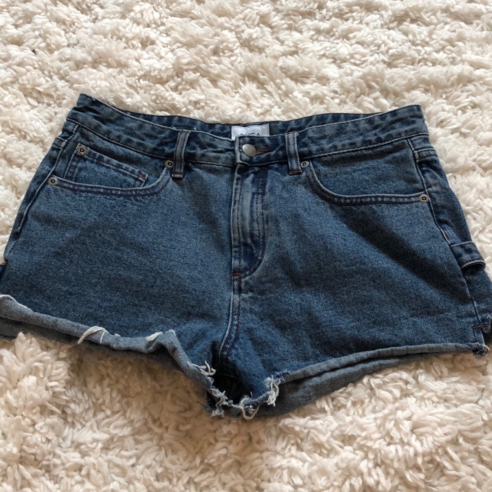 RVCA high waisted jean shorts